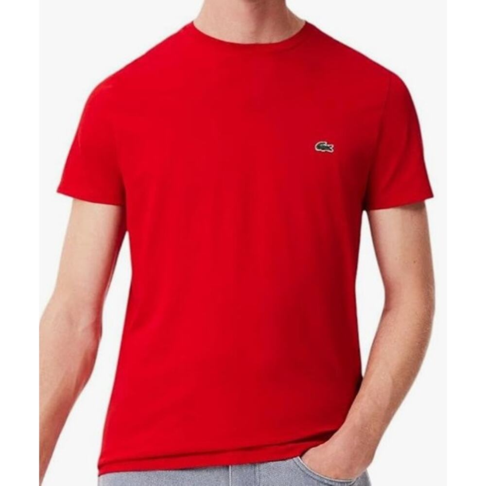 Lacoste Men's Cotton Pima Jersey T-Shirt Red Medium